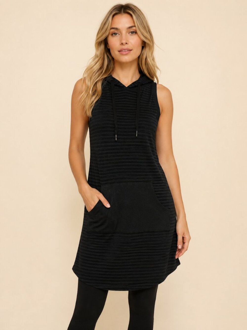 True Religion Black Hooded Sleeveless Dress Tunic top XS
